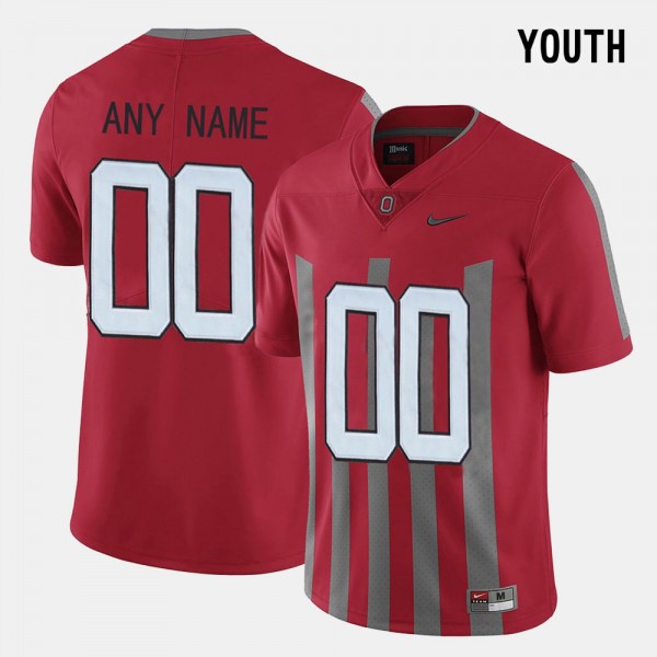 Ohio State Buckeyes Custom Youth #00 Red Throwback College Football Jersey 2404HTFW5